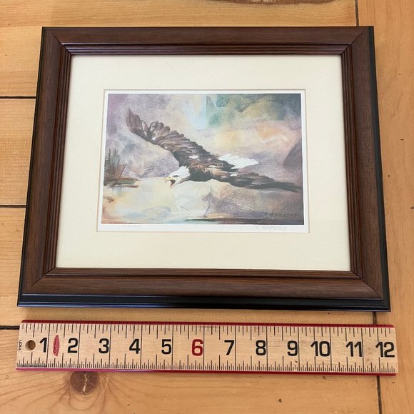 Rocky Barstad SOARING Bald Eagle Framed Art Print 10x12" Signed & Numbered #310 - Picture 5 of 6